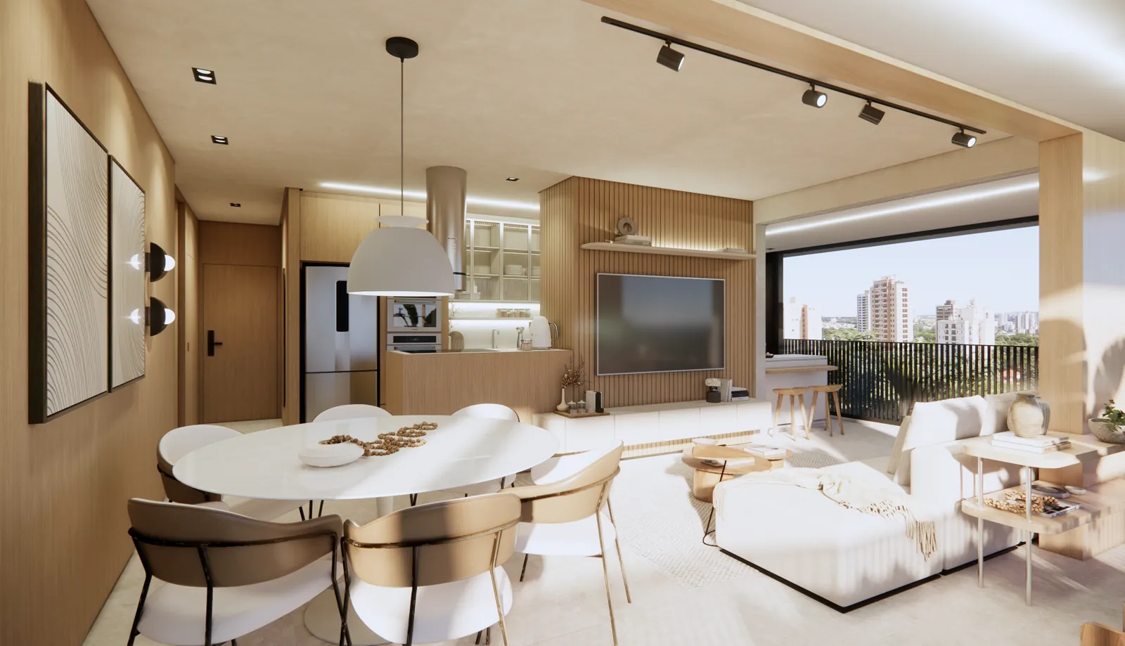 Ambiente do apartamento de 128 m²