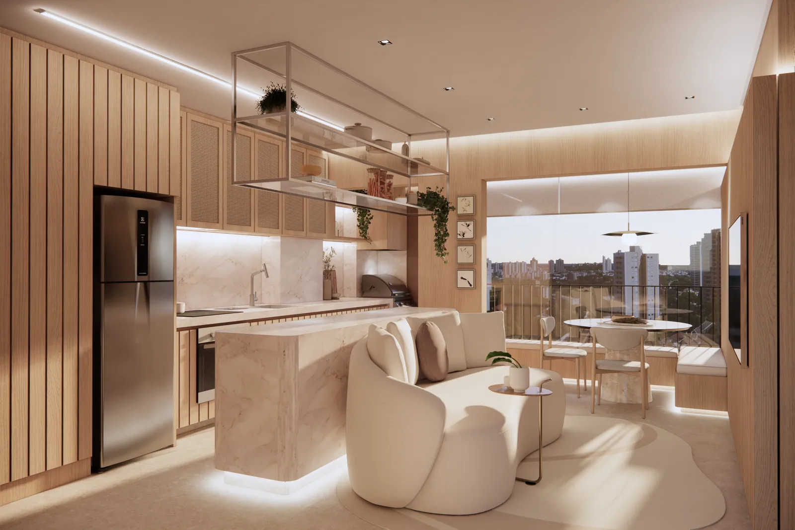 Ambiente do apartamento de 69 m²
